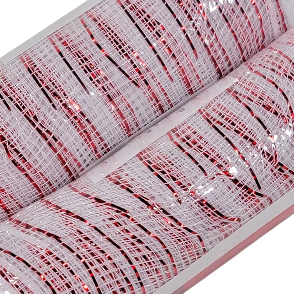 Seasonal Collection White Red Deco Mesh 6